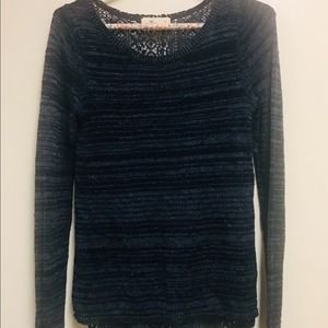 Hollister Knit Lace Sweater Navy Size Extra Small